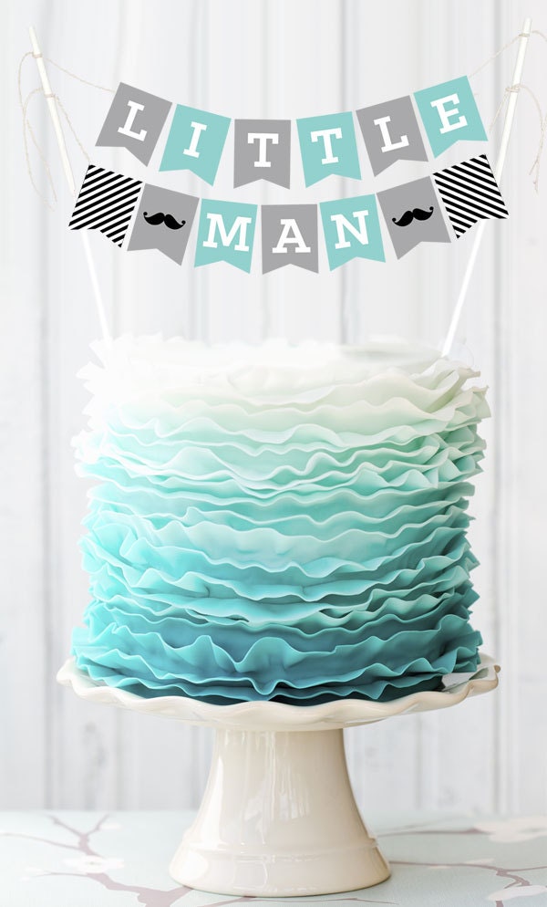 Mustache Baby Shower Banner Little Man Birthday Banner Boy