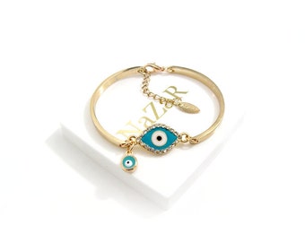 Adorable Evil Eye Bracelet, Evil Eye Jewelry, Bangle, Charm Bracelets, Friendship Bracelets, Best Friend Bracelets, Best Friend Gifts, Gift