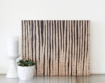 Birch trees art. Abstract forest art. Wood burning art. Birch forest art. Modern landscape art.