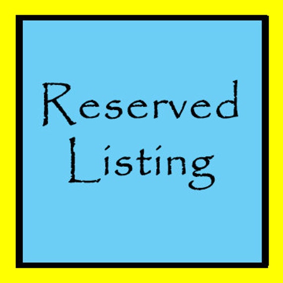 Reserved Listing by DeluxeBands on Etsy