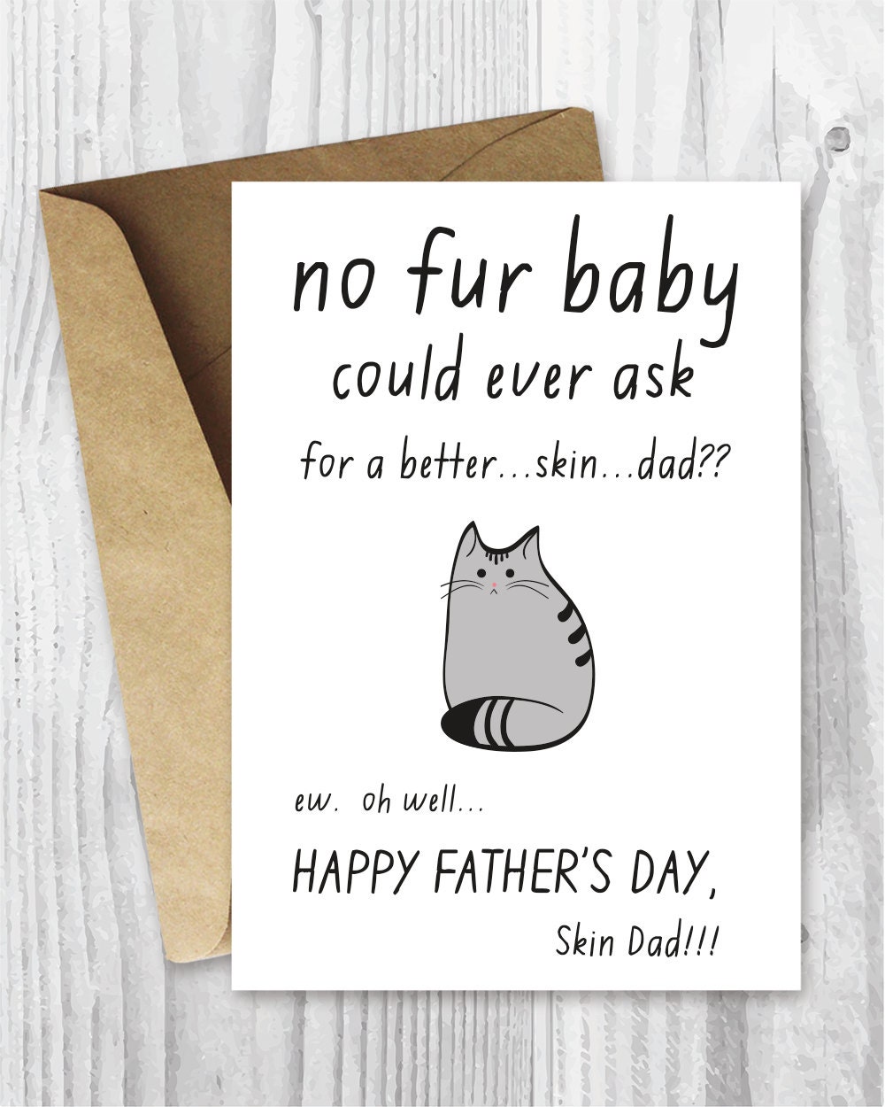 Mens Gift Printable Fathers Day Card Fur Baby Fathers Day