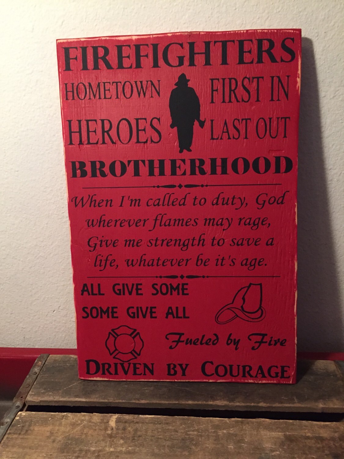 Firefighters Sign Brotherhood Hero Sign Fireman Sign All