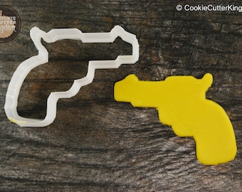 Cowboy Pistol / Gun American Cookie Cutter, Mini and Standard Sizes, 3D Printed