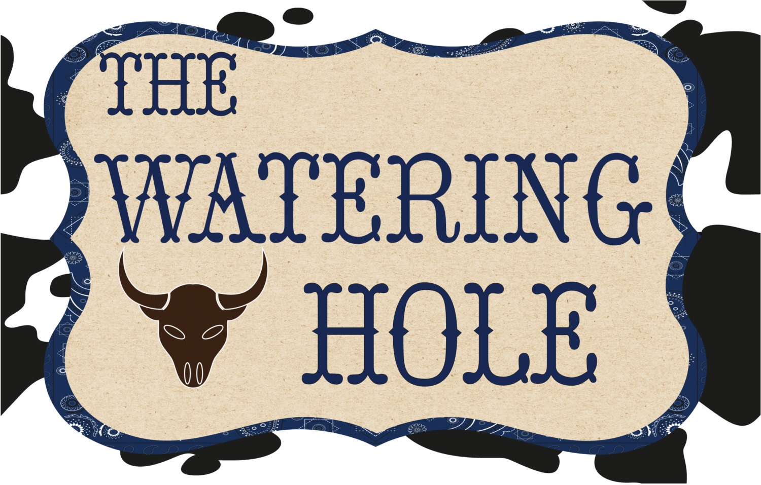 Large Downloadable Watering Hole sign to use at a hoe down or