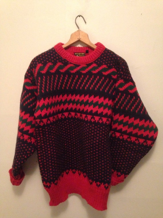 Vtg Homespun Scottish Fair Isle Sweater All Wool by BLUECOLLARIVY