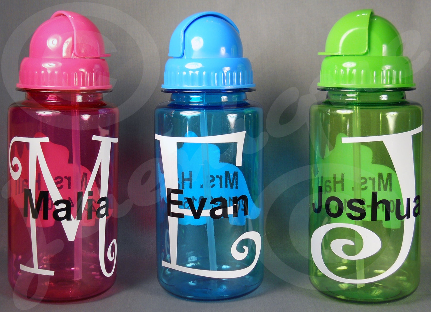 Personalized Kids Water Bottle PINK 14.5oz Round Flip Top