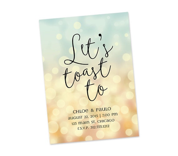 Let's Toast To digital printable file custom by WishesAndBliss