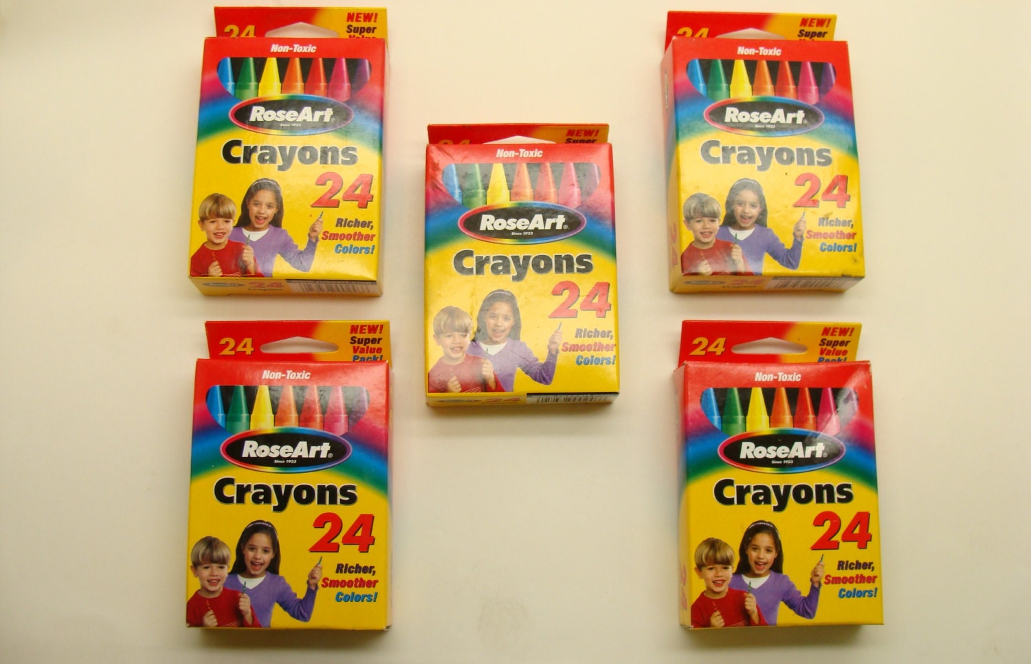 Rose Art 5 packs of 24 color crayons drawing by BECKSRELICS