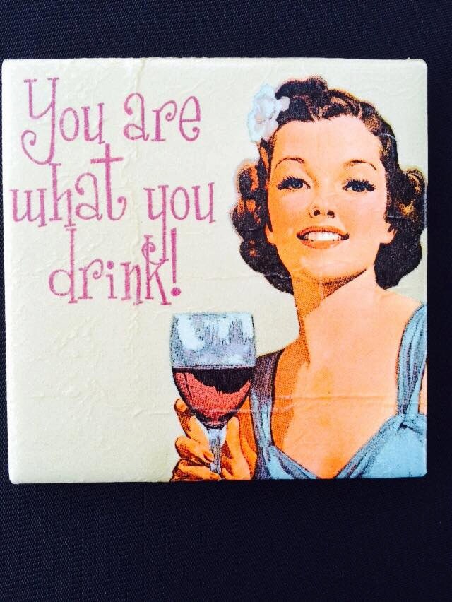 Set of 4 Funny Drink Coasters You Are What You Drink. gift