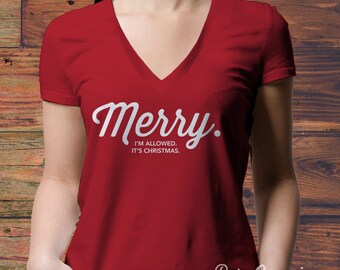 Funny Christmas Shirt, Womens Christmas T-shirt, Christmas Gift ...