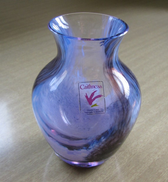 Items similar to Caithness, Crystal Glass Vase, Mottled Purple and
