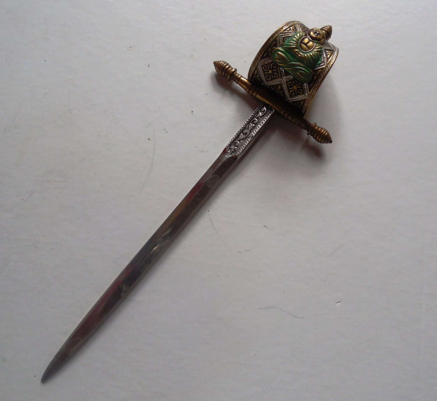 Toledo Sword Letter Opener Brass Handle Steel by ShellyisVintage