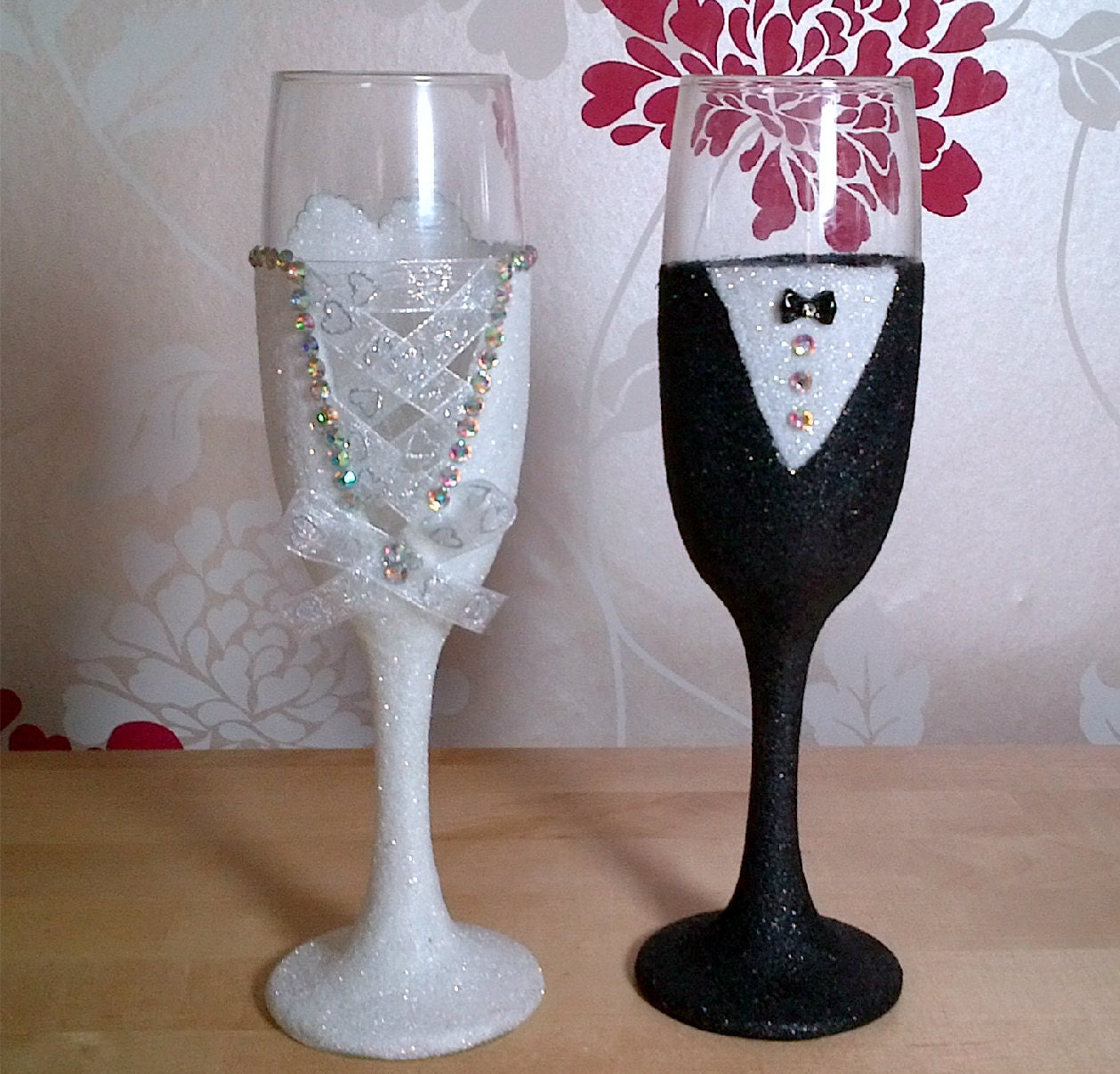 Bride And Groom Glitter Glasses Bride And Groom Glitter Glasses