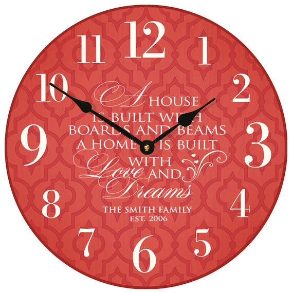 Personalized wall clockGift for parentswooden wall by Welovefamily