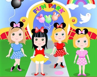 Minnie Mouse Party: "Minnie Mouse Clipart" Minnie Mouse clip art for scrapbooking, invitations, cardmaking, parties, baby shower