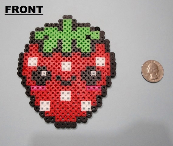 Strawberry Perler Bead Sprite by SillyBees on Etsy