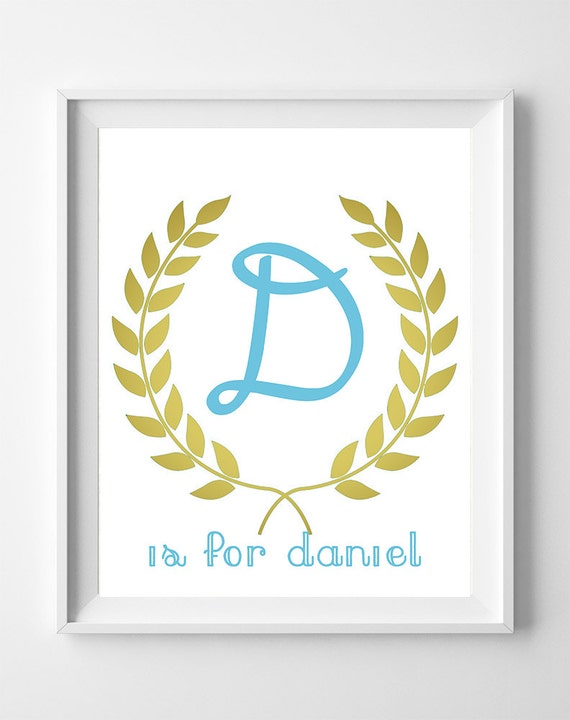 Monogram Letter Baby Name Daniel Declan Dylan by BadgerPrints