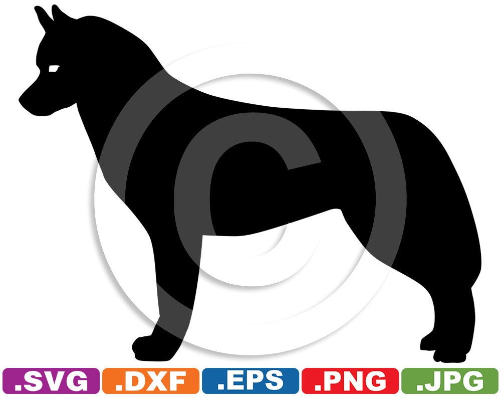 Siberian Husky Dog Image File svg & dxf cutting files for