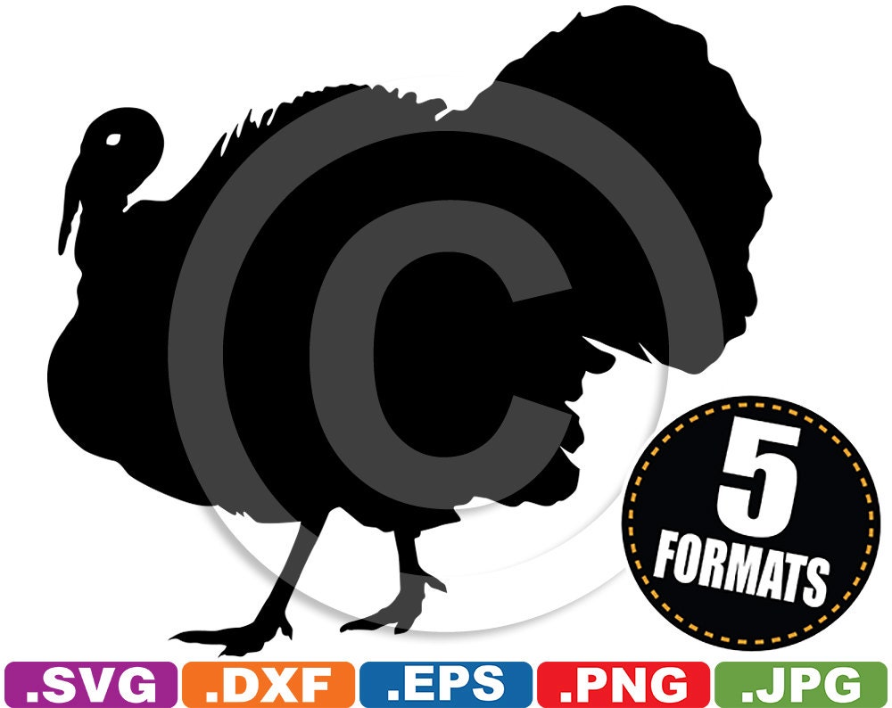 Turkey Silhouette Clip Art svg & dxf cutting files for