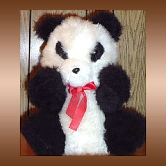 vintage panda bear stuffed animal