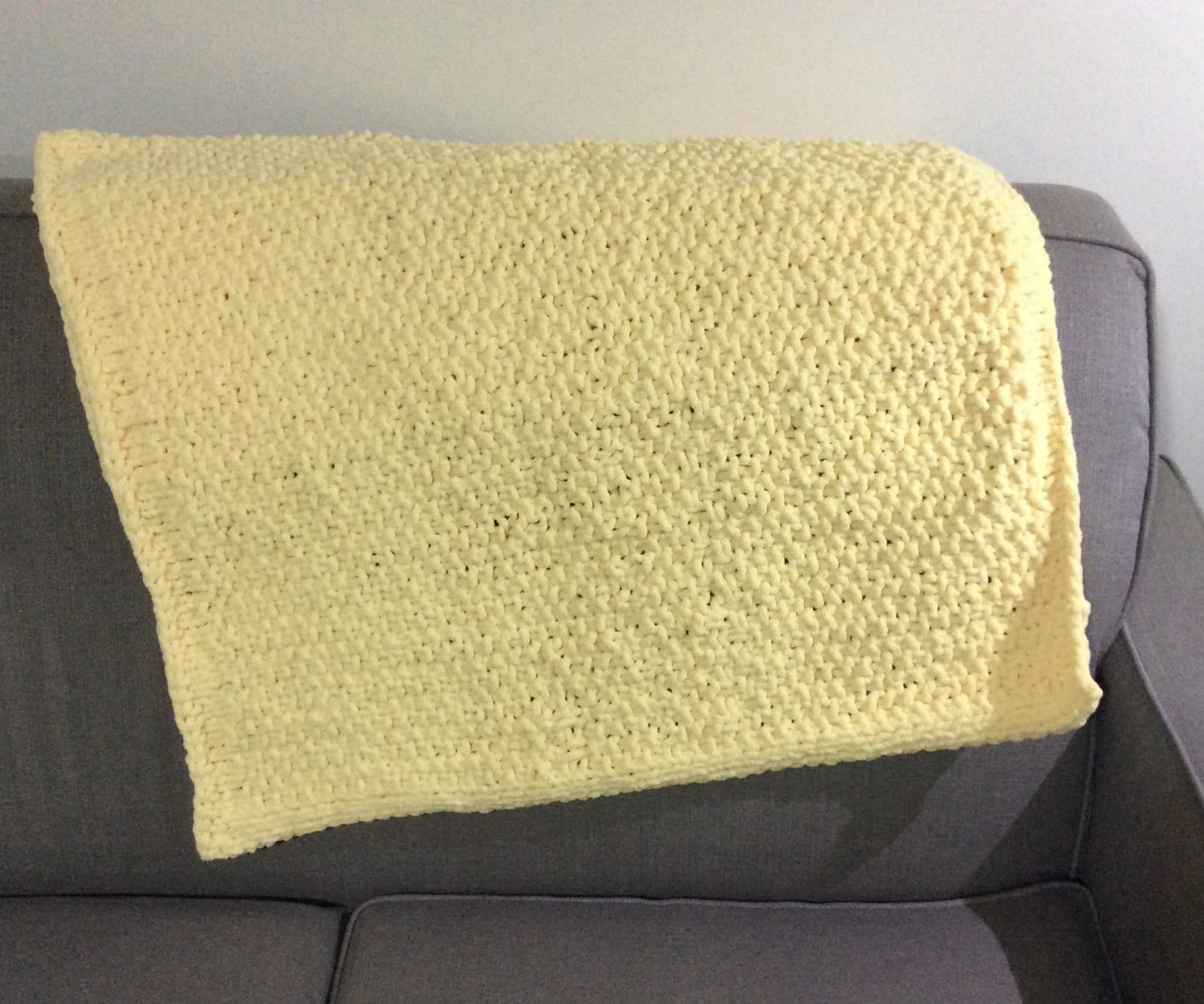 Fuzzy Yellow Baby Blanket by MeganCharltonKnits on Etsy