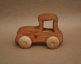 Retro Car Wooden Toy Free Personalization Handmade Alder Tree Natural Sealed with flax oil