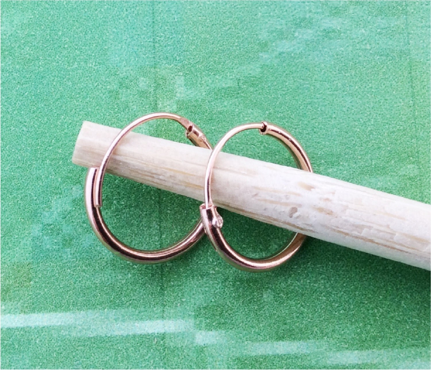 ROSE GOLD over sterling silver hoop earrings Adorable Small