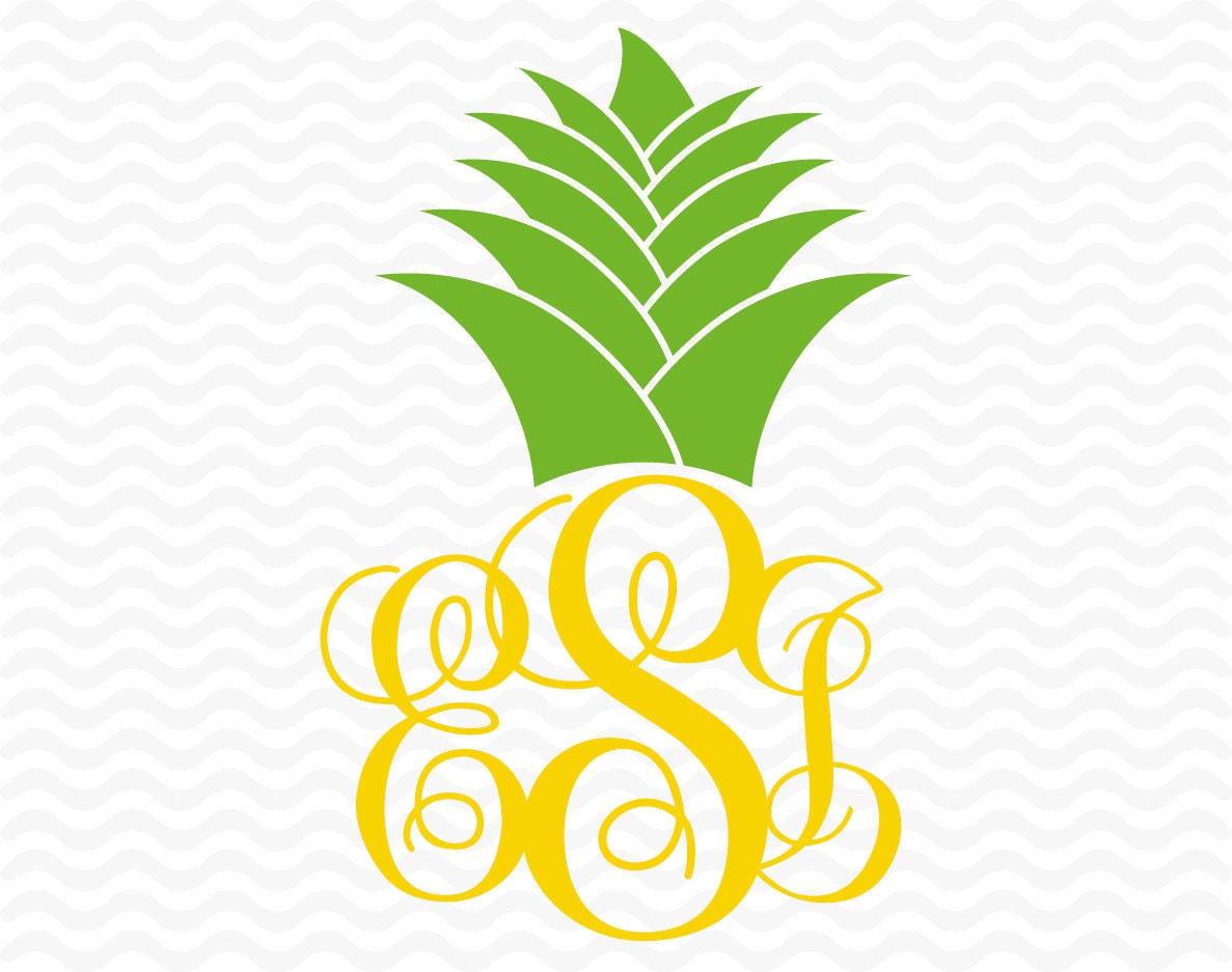 Download Pineapple SVG DXF EPS monogram topper design file Vinyl