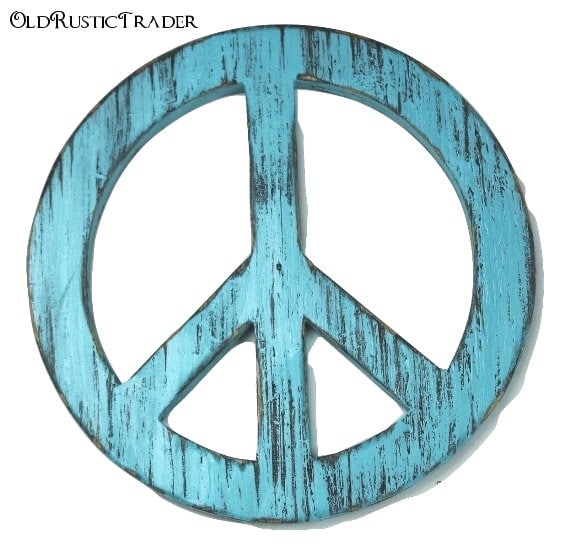Rustic   12 decoration peace handmade wall rustic Peace Sign  inch wall sign personalized