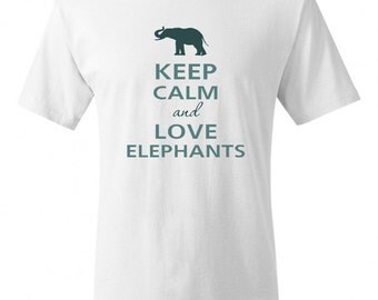 Keep Calm and Love Elephants Adult T-Shirt Tee