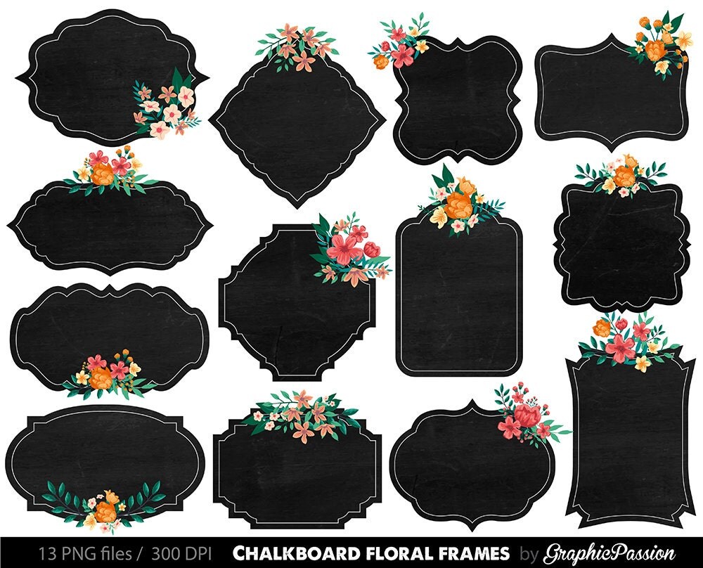 Chalkboard Frame Border Clip Art Chalk Clipart Chalkboard