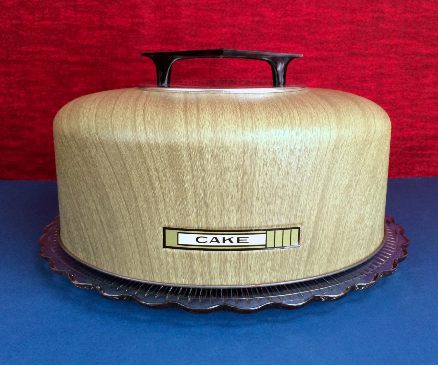 Vintage Cake Cover Retro Cake Plate and by HoneyBeeHillVintage