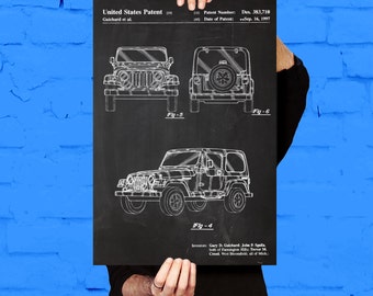 Jeep Art Poster, Jeep Patent, Jeep Print, Jeep Art, Jeep Decor, Jeep Wall Art, Jeep Blueprint
