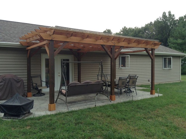 Covered Pergola Plans 12x18' Outside Patio Wood Design by CinciPro