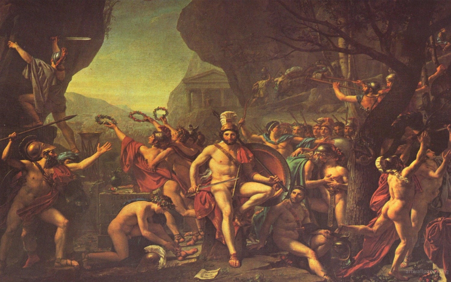 X Poster Leonidas At Thermopylae By Jacques Louis David