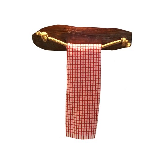 Items similar to Rustic wood mounting plate and rope towel bar, sized