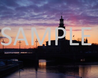 Set of 12 Sweden sunset photograph stationery note card (with envelope)
