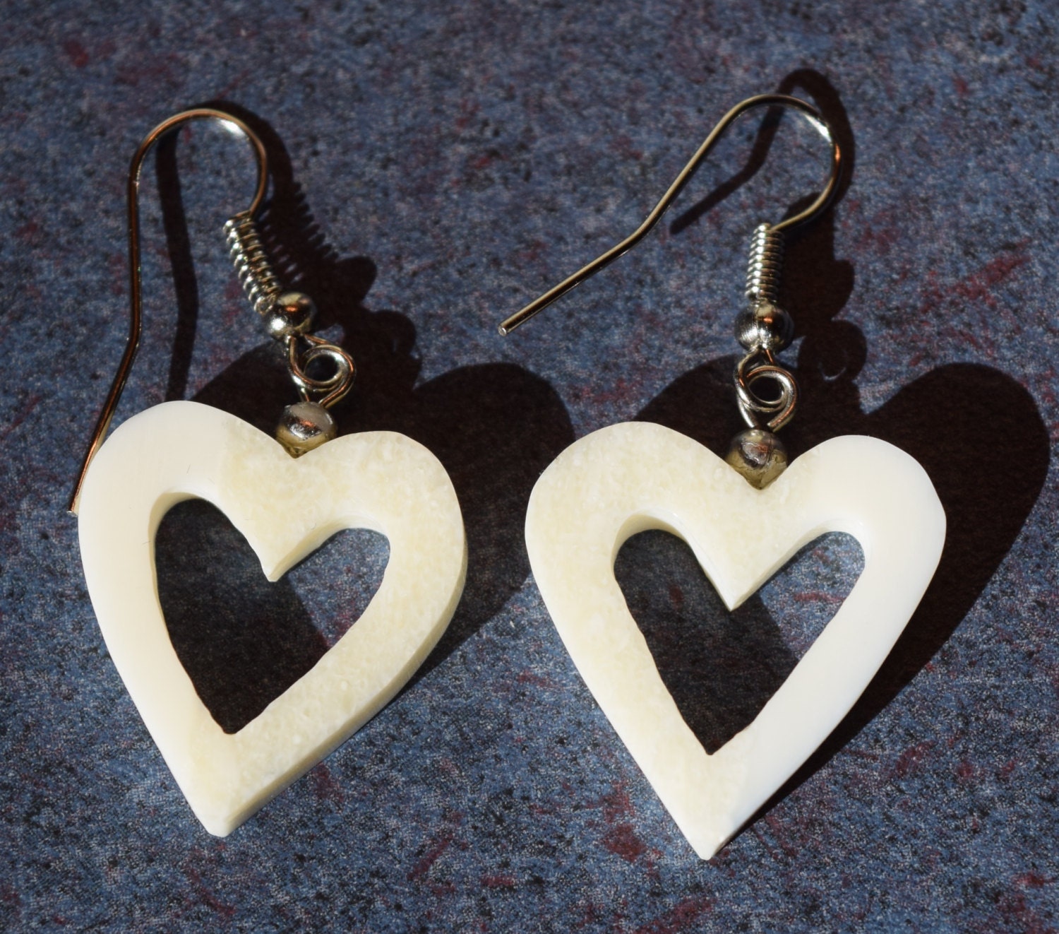 Alaska Walrus Ivory Heart Earrings by ThroughtheIvoryDoor on Etsy