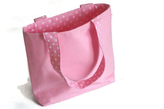 pursetote bag for little girls. pink cotton, lined with pink and ...