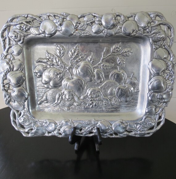 Vintage Arthur Court Pewter Platter Bunny by InTheWhiteBarn Vintage Arthur Court Pewter Platter Bunny by InTheWhiteBarn