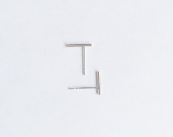 simple gold bar thin line studs 14k goldfill ear stud earrings sticks modern chic urban everyday minimalist plain handmade jewelry jewellery