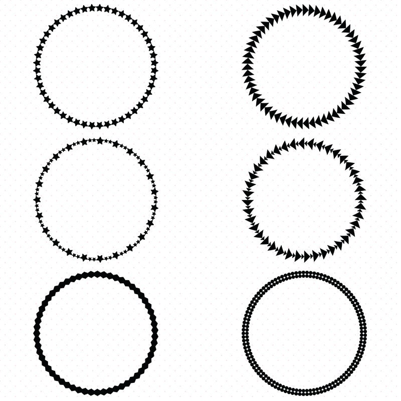 25 Circle Frames Clip Art Round Frame Clip Art Digital