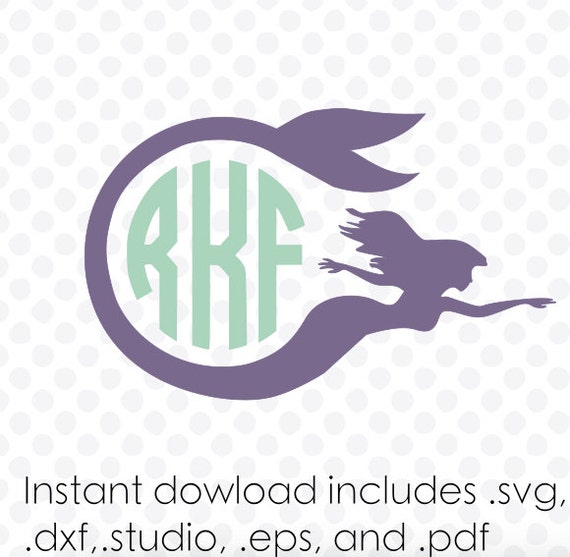 Download Instant download mermaid monogram frame ( zipped .eps .pdf ...