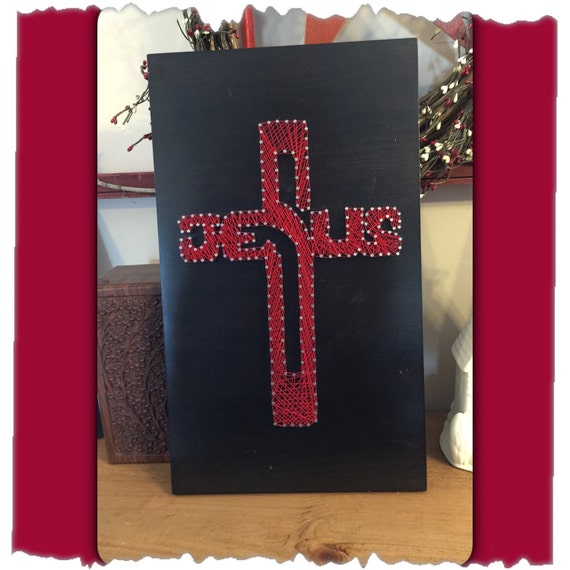 Items Similar To Custom Made Jesus Cross String Art On Etsy