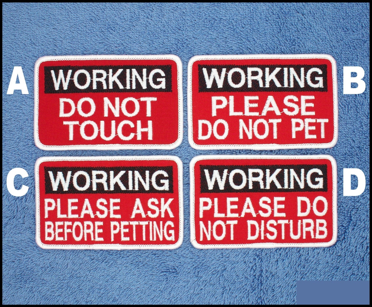 Working Do Not Touch Pet Ask Before Petting Do Not Disturb