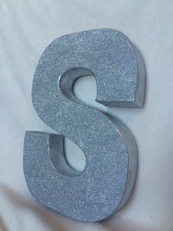 8' wall letters holographic silver glitterANY by pollyPOPdecor