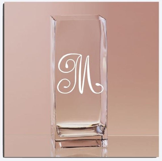 Custom Vase Centerpiece Etched Glass by gatheringinelegance