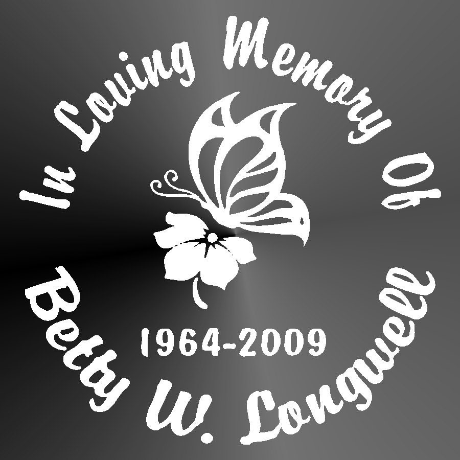 Memorial Decal Sticker Cut Vinyl Car Truck Jeep Butterfly Car