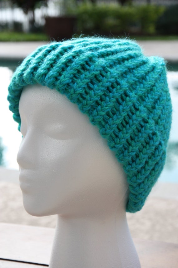 Items similar to Blue HAT cap beanie CUSTOM MADE Turquoise and icy sky ...