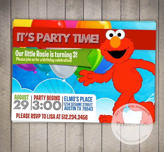 Elmo Birthday Party Invitations Personalized 4